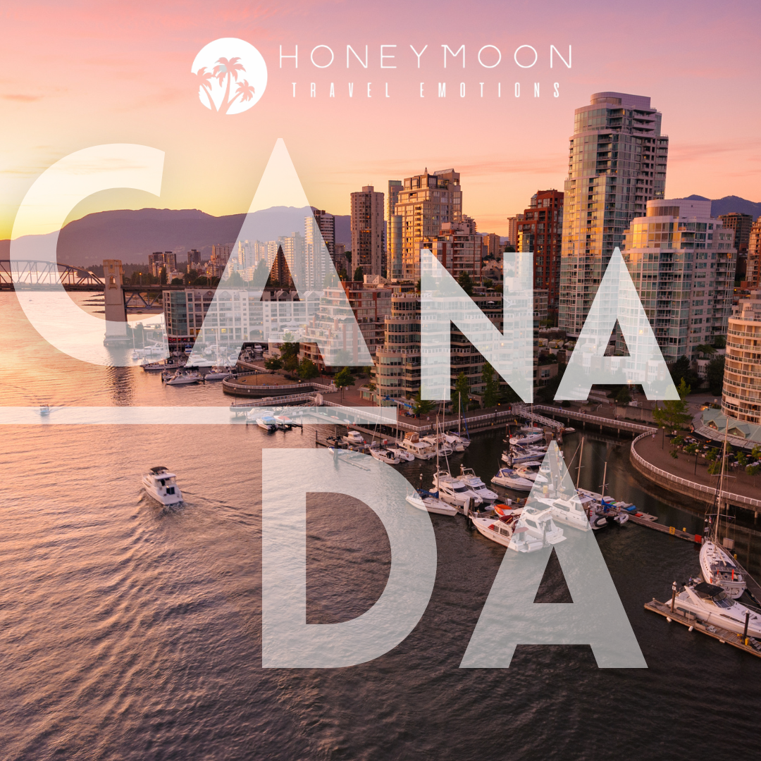 Vista panoramica di Vancouver, tappa di un viaggio di nozze in Canada.