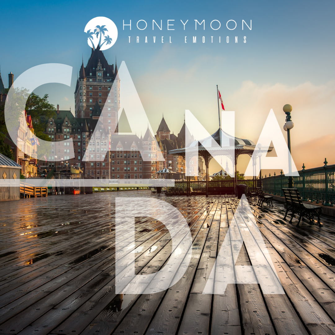 Vista di Québec City, tappa romantica di un viaggio di nozze in Canada.